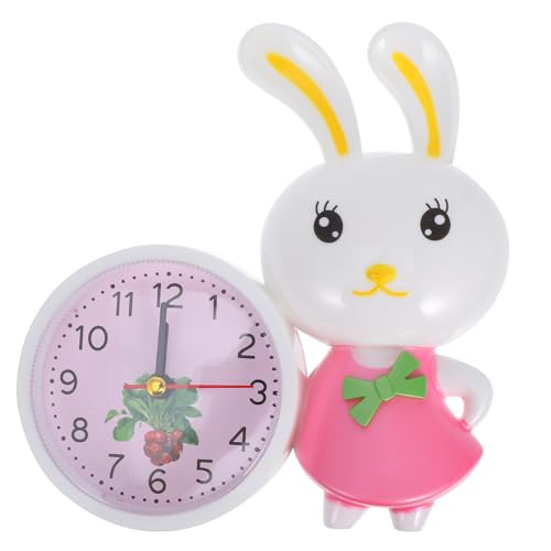 ノーブランド品 かわいいウサギ目覚まし時計 部屋用スリープトレーニング対応 静音小型アラーム 寝室ベッドサイドに 持ち運び簡単 向け贈り物