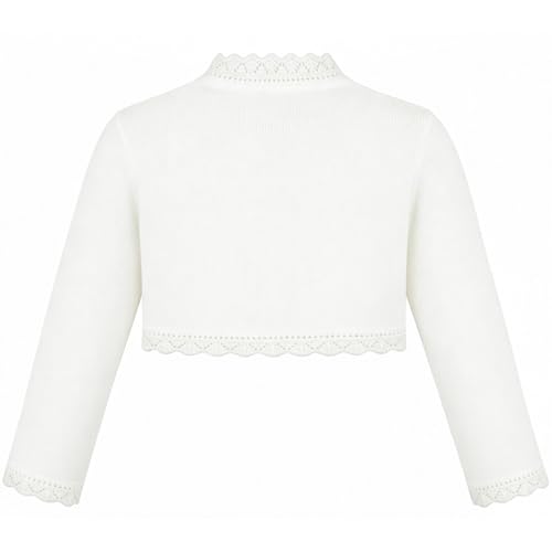 Image of Lilax Little Girls' Knit Long Sleeve Button Closure Bolero Cardigan Shrug