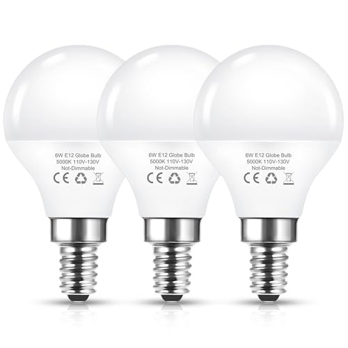 G45 Ceiling Fan LED Light Bulbs 60 Watt Equivalent 6W E12 Candelabra Base
