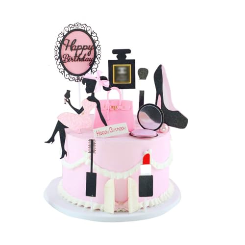 9 Piezas Decoracion Tarta Cumpleaños Reina, Insertos Tarta Niños, Decoracion Tarta Niñas, Insertos Cosmeticos, Cumpleaños Dia de la Madre