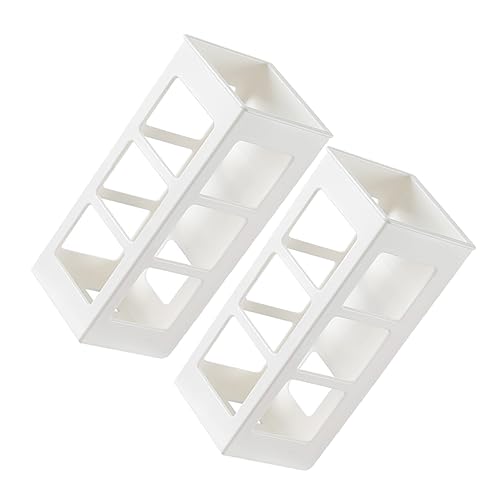 IWOWHERO Blow Dryer Brush Holder White Hair Products Organizer Easy Install Wall Storage Rack