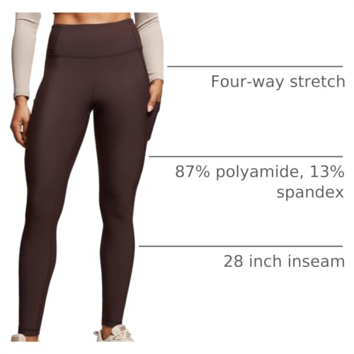 Image of CRZ YOGA Fleece Thermal Leggings Pockets 28'' | Casual, Full Length, Winter, Warm, for Women