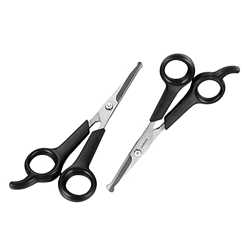 Chibuy Pet Grooming Scissors for Dogs and Cats, with Safety Round Blunt Tips Stainless Steel Dog Grooming Scissors Kit, Home Professional Pet Grooming Tools -for Large & Small Animals