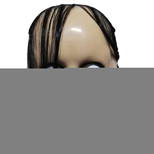 SYNYEY Couvre-tête Halloween Momo - Couvre-Chef en Latex avec Cheveux Longs et Yeux effrayants,Spooky Headgear Cosplay Party Supplies Accessoires de déguisement Cover