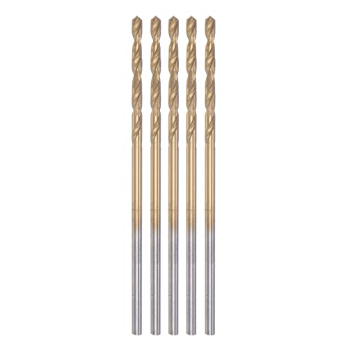 Image of sourcing map 5pcs Twist Drill Bits 1.2mm Titanium Coated (HSS-E) M42 High Speed Steel 8% Cobalt Straight Shank for Stainless Steel Aluminum Alloy Metal