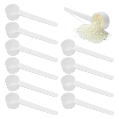 10 Pcs PrecisionProtein Scoop Set - Plastic Measuring Spoons 5g Measurement, Transparent 5g Scoops for Powder Multi-Purpose Kitchen Tool for Powders, Liquids, Baking & Healthcare（10PCS-5g-Transparent