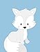 Arctic Fox Baby Animals Kids Minimalist Ice Blue Nursery Unframed Print