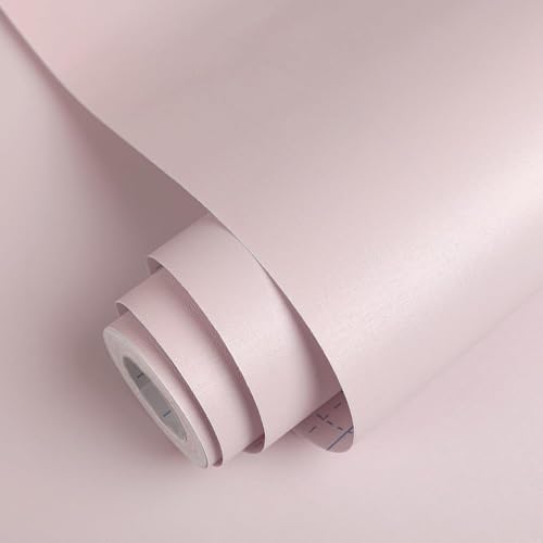 Abyssaly Pink Wallpaper Light Pink Contact Paper Solid Color Peel and Stick Wallpaper Self Adhesive Removable Wall Paper for Furniture Wall Covering Girls Bedroom Decor 15.7 in ×118 in