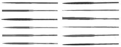 X.F® Swiss Pattern Thin Rectangular Needle Files - 6-1/4" #2 flat needle file [Set of 12]