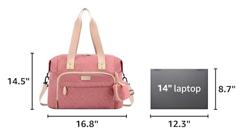 Image of Tuwubi Diaper Bag Tote,Baby Diaper Bag with Pacifier Case Large Travel Diaper Tote Caddy for Mom and Dad Multifunction Large Baby Bag - Pink