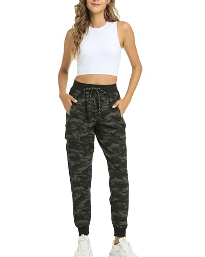 Image of Women's Joggers with Pockets, Hiking Cargo Water Resistant Lightweight Pants for Women Workout Athletic Travel Camping