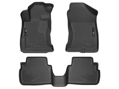 Husky Liners Weatherbeater Floor Mats | Fits 2018 - 2023 Subaru Crosstrek 2017 - 2023 Subaru Impreza | Front & 2nd Row 3-pc Black - 99661