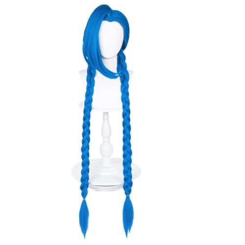 LABEAUTÉ Women Royal Blue Long Braid Wig Blue Cosplay Wig for Halloween - 110cm