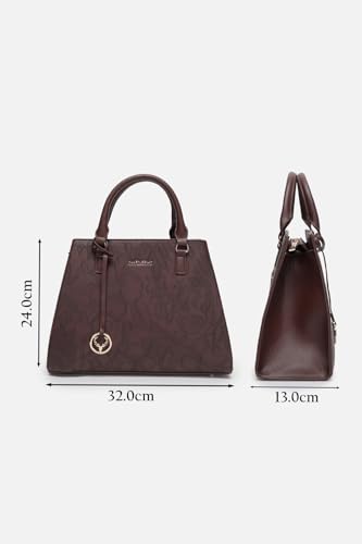 Image of Allen Solly Womens Floral dark-brown HANDBAG