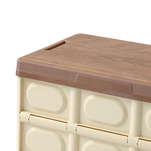 Caisson de transport compact 55L pliable à couvercle en bois robuste - 3