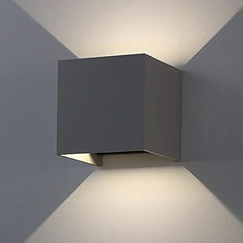 K-Bright 12W LED Outdoor Wall Lamps, up and Down Adjustable Light Beam,Waterproof IP65 for Outdoor Wall Light,4000K-4500K Natural White,Indoor Decorative Wall Lamps, Dark Grey Cover