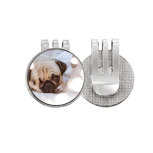 Marqueur de balle bouledogue pour casquette de golf sur le green
