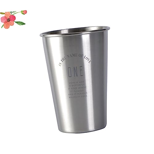 Taza de cafe sin roturas pack de 2 vasos para beber de pinta en acero inoxidable 8
