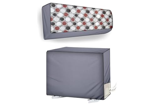 Image of Split AC Cover for 1.5 Ton Indoor & Outdoor Unit | Waterproof & Dustproof Protection | UV Resistant | Durable PVC Material | Weatherproof Outdoor Cover | Easy Installation