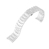 XYTLGOVDN Compatibile con cinturino Omega Constellation Bracciale da polso in argento fibbia pieghevole 16mm * 11mm 22mm 14mm(Silver,22-14mm)