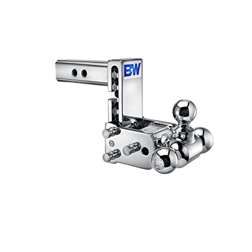 B&W Trailer Hitches Chrome Tow & Stow Adjustable Trailer Hitch Ball Mount - Fits 2