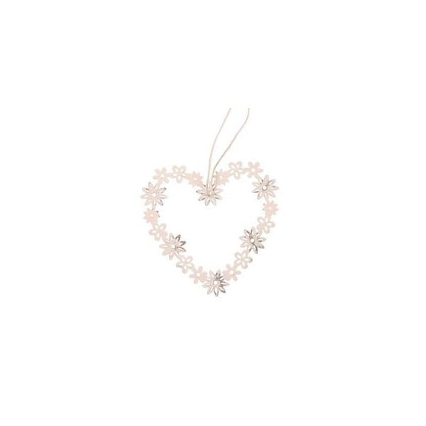 Vintage Daisy Heart Decoration - Sass & Belle