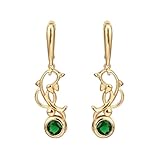 Pendientes colgantes para mujer, aretes de boda, delfín con circonita cúbica redonda, Cobre, Circonita cúbica