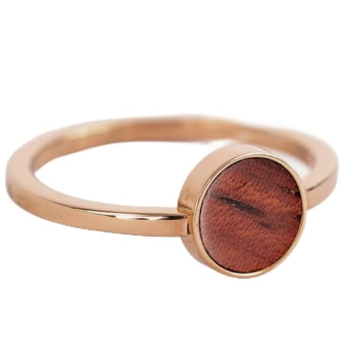 Kerbholz - Holzschmuck Damen - Circle Ring Rosegold - dünner Damen Schmuck...