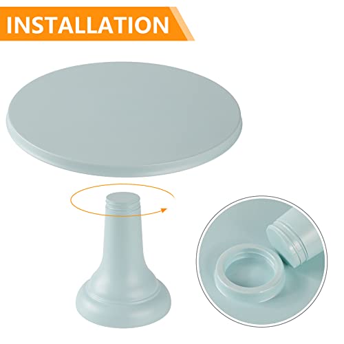 Ecoway Round Cake Stand 9.84 Inch With Spatula, Natural Bamboo Fiber Cake Stand Turquoise Cupcake Stand Dessert Display Plates Cupcake Holder For Birthday Parties, Wedding Party, Baby Shower #TOP3