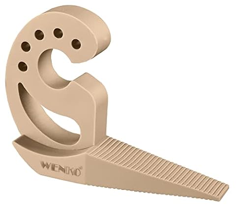 WENKO Stoper do drzwi i okien Multi-STOP® beżowy – ochrona przed zaciskiem, tworzywo sztuczne (TPR), 11,8 x 7,7 x 2,5 cm, beżowy