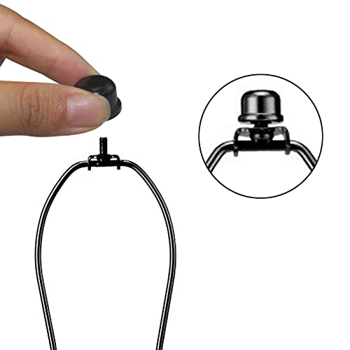 Image of 2 Pieces Lamp Finial Knob Solid Lamp Finial Caps Tapped of Tops for Lamp Harp Tops Lamp Finial Knob Lamp Accessories (Black)