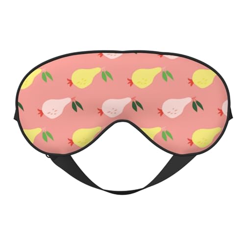 Antifaz para dormir para mujeres y hombres, bonita pera amarilla y rosa, con hebilla ajustable, máscara de viaje para dormir, máscara de dormir suave, para mujeres y hombres, divertidas vendas para