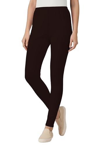 Image of Women's Cotton Lycra Ankle Length Leggings | Regular Rise, Soft 4 Way Stretch Fabric | Casual & Ethnic Wear