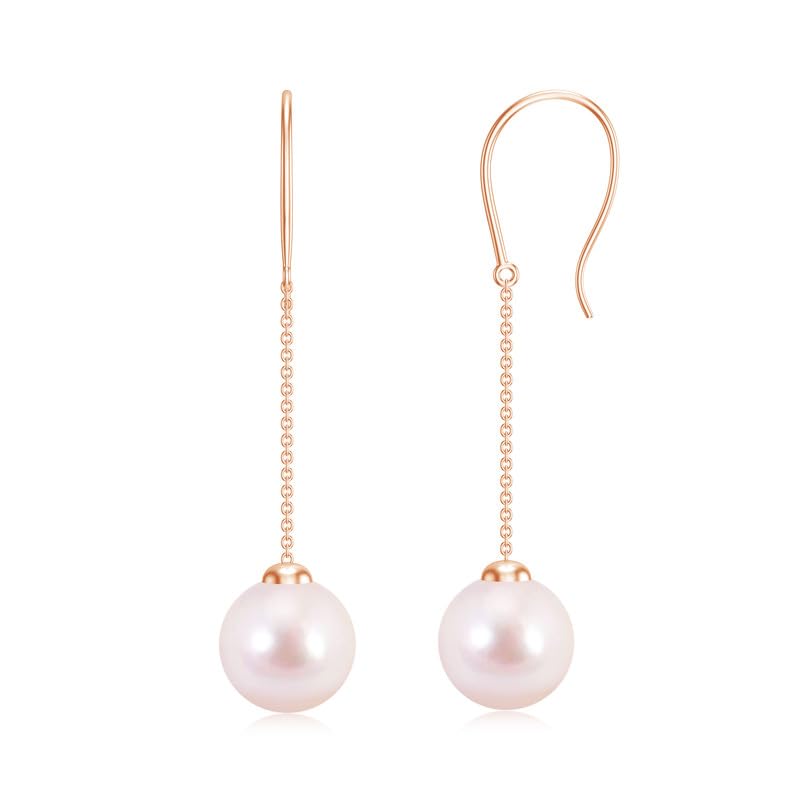 Image of Goldhartz 925 Sterling Silver Akoya Pearl and Moissanite Diamond Drop Earrings, 10MM Pearls, 14K Gold Micron Plated, Best Gift for Weddings, Anniversaries & Birthdays