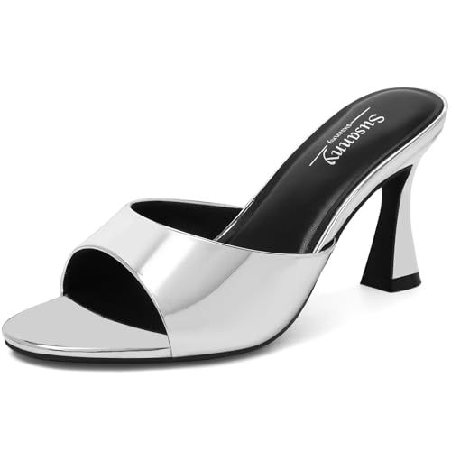 Image of Susanny High Heels for Women Pointed Open Toe Strappy Chunky Block Heels Ankle Strap Stiletto Kitten Heeled Sandals Wedding Bridal Party Prom Sexy Dress Shoes