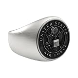 U.S. Air Force Badge Veteran Ring - 925 Sterling Silver, Handcrafted Patriotic Military Jewelry