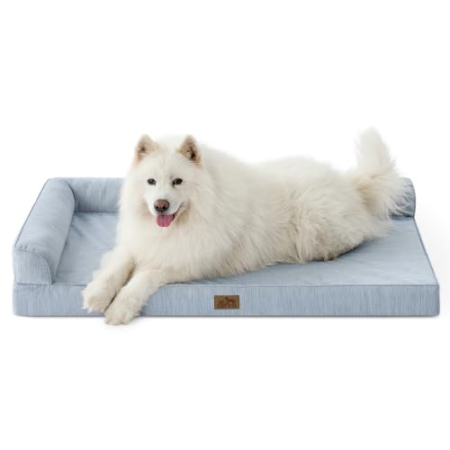 COZY KISS Cooling Dog Bed, Q-Max >0.4 Orthopedic Foam Dog Bed with Sides