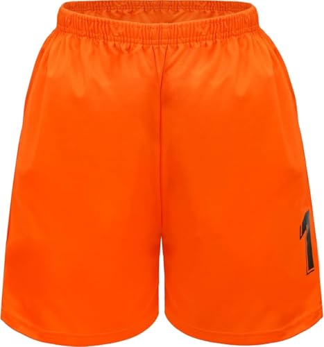 NIHMEX Barcelona TER Stegen Kinder Torwart Trikot Fußball #1, Neu Saison, Shorts Socken Torwarttrikot (Orange,24)