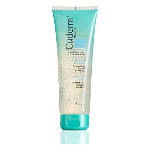 Cuderm Gel Wash 250ml (Soap Free) All Over Face & Body Wash [Cleanser for Dry Skin, Eczema] Oatmeal Extract - Alcohol Free 0% - Hypoallergenic - Vegan - Cruelty Free (PETA) - Steroid Free Cover