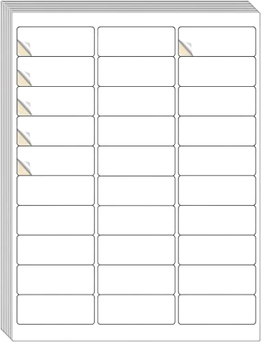 Rhyqabo Address Labels 1" X 2-5/8" 30 Sheets 900 Labels，Mailing Labels For Laser And Inkjet Printers,Address Labels For Printer 8.5" × 11" White,Strong Adhesive #TOP7