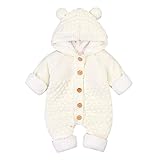 [Mornyray] ベビー服 ロンパース カバーオール ニット 長袖 帽子つき 前開き 春 秋 冬 コットン 女の子 男の子 0-24ヶ月