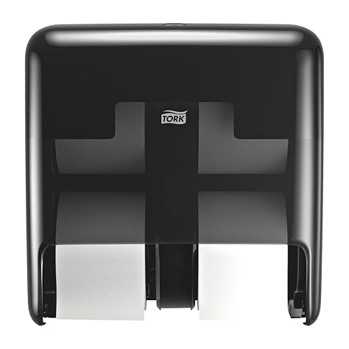 Tork OptiServe 4-Roll Coreless Toilet Paper Dispenser Black T7, Vertical Dispenser, Elevation Design, 558052