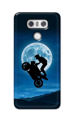 Image of Printed Hard Back Cover for LG G6 | LG G6+ Back Cover (Biker On Moon) -190724(DP)