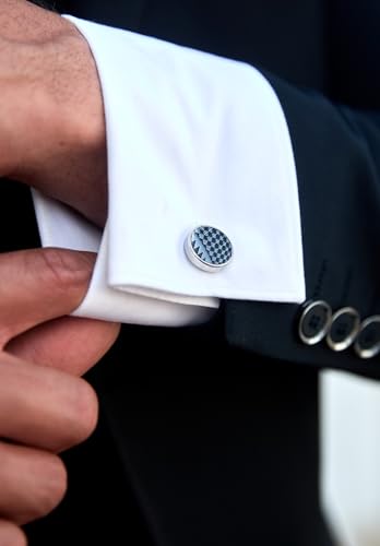 Image of HISDERN Mens Plaid Bow Tie Set Pocket Square and Cufflinks Bowtie