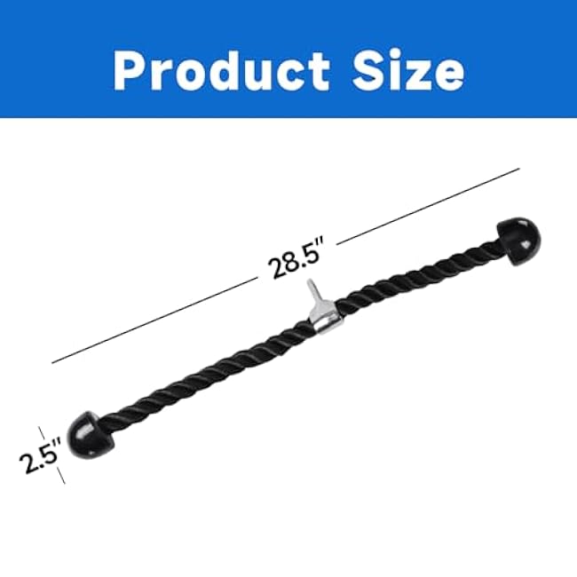 GSE Tricep Rope, Heavy Duty Tricep Pull Down Cable Machine Attachment, Strength Training Exercise Equipment for Home Gym (Single/Dual Available)