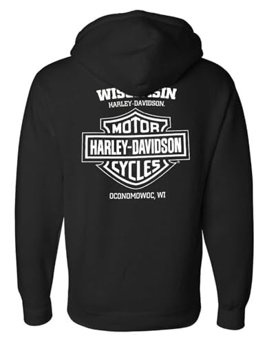 Harley-Davidson Men's Willie G Skull Logo Zip-Up Hoodie Sweatshirt, Black2