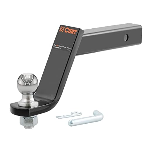 CURT 45064 Lifted Truck Trailer Hitch Mount with 2-Inch Ball & Pin, Fits 2-in Receiver, 7,500 lbs, 6-Inch Drop, Black