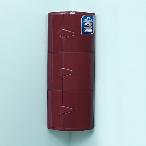 Nilkamal 3 Door Plastic Storage Corner Cabinet (Maroon)