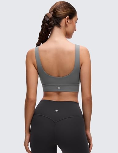 Image of CRZ YOGA Butterluxe U Back Sports Bras | Light Support, Removable Pads, Yoga, Extremely Soft, Longline, Scoop Neck, Wide Straps, for Women
