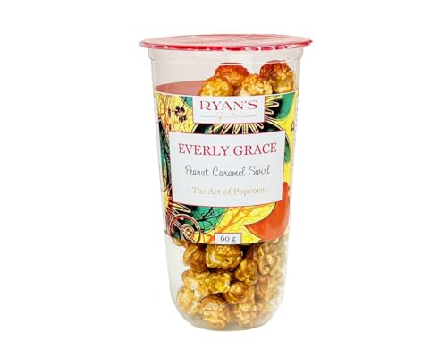 Everly Grace Popcorn – Peanut Caramel Swirl, 60 g – Vasos de palomitas con caramelo y mantequilla de cacahuete, producido en Alemania Everly Grace Popcorn – Peanut Caramel Swirl, 60 g – Vasos de palomitas con caramelo y mantequilla de cacahuete, producido en Alemania